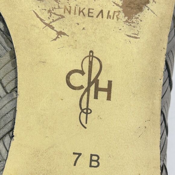 Cole Haan Woven Braided Gray Leather Ballet Flats Classic Slip On Shoes Womens 7 - Picture 10 of 13